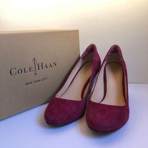 Cole Haan Air Lainey Suede Wedge Pump, Tawny Port, Size 8B